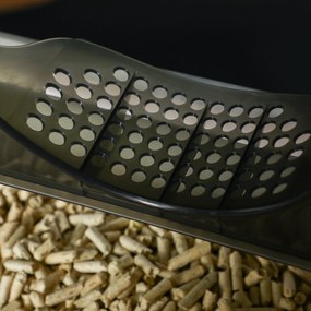 PawHut Kuweta dla Kotów do 8kg z Łopatką i Filtrem Szara 47x45x42cm Komfort i Czystość | Aosom PL