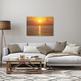 Obraz na szkle - Zachód słońca nad oceanem (70x50 cm)