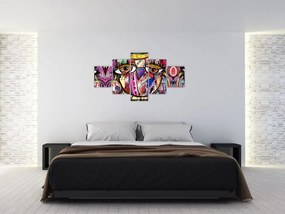 Obraz - Street art - sowa (125x70 cm)