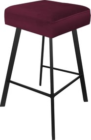 Hoker MAX krzesło barowe tkanina Welur podstawa metalowa : Kolor nogi - Czarna profil, Kolor tkaniny - VELVET - MG02, Typ siedziska - Siedzisko stałe