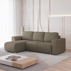 Masseno Narożnik RINOVA z funkcją spania i pojemnikiem na pościel Narozniki L, Rozkładana sofa - Brązowy, NEVE 16