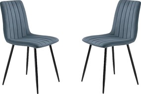 Zestaw 4 nowoczesnych krzeseł do jadalni w niebieskiej tkaninie "Palmer" tapicerowane cm 45x54 88h