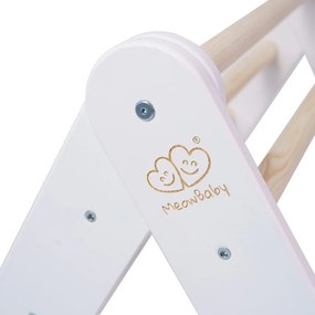 Biała drabinka pikler z litego drewna sosnowego 60x60x60 cm Montessori – Meowbaby