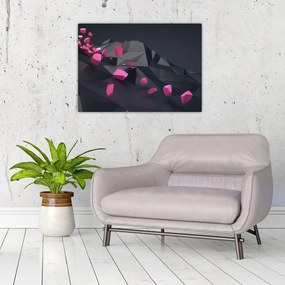 Obraz na szkle - abstrakcja 3D (70x50 cm)
