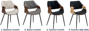 Loftowe krzesło z drewna giętego czarny + orzech - Celna