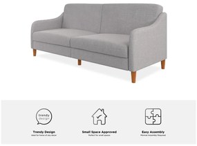 Jasnoszara sofa rozkładana 196 cm Jasper – Støraa