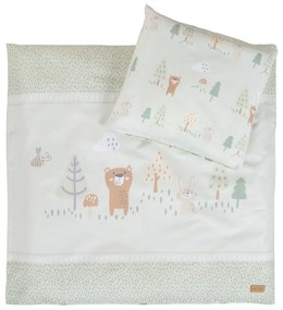 Jasnozielona bawełniana pościel dziecięca do łóżeczka 80x80 cm Woodland Buddies – Roba