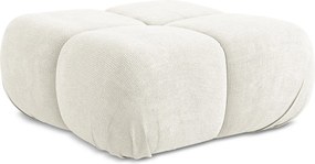 Pufa - z tkaniny szenilowej - biały - LOKUA