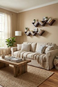 Wiszące półki na książki w kolorze wenge N1-W46