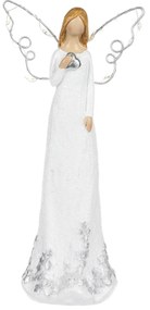 Ozdoba świąteczna Anioł z podświetlanymiskrzydłami, poliestru, 19 cm