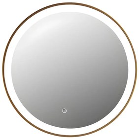 Okrągłe lustro łazienkowe z podświetleniem LED NUMEA złote - Dł. 60 x Wys. 60
