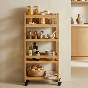 Wąski regał łazienkowy na kółkach, 3 półki KLUK, 76 cm