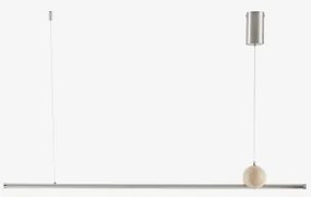 Lampa Sufitowa Wisząca Liniowa Led 170 Cm Z Naturalnego Kamienia I Żelaza Lanuvio Travertine - Sklum