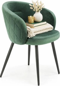 Zielone welurowe krzesło kubełkowe W7-Z33