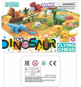 Woopie zestaw konstrukcyjny 2w1 gra planszowa dinozaury + kostka 46 el.