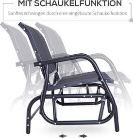 Outsunny ławka bujana huśtawka ogrodowa ławka ogrodowa krzesło bujane ławka parkowa czarna