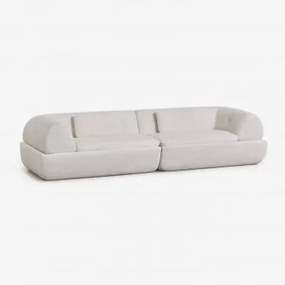 Sofa Dwuosobowa Z Welurem Owczym Pakowany Próżniowo Mirabel Tkanina Baranek Boucle Złamana Biel - Sklum