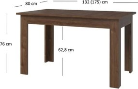 Stół z rozkładanym blatem brązowy dąb - Samar 11X