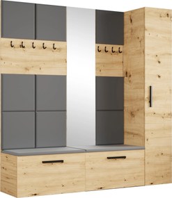 Masseno Garderoba MODULO 201,2/204/40 cm do Przedpokoju Nowoczesna Dąb Artisan