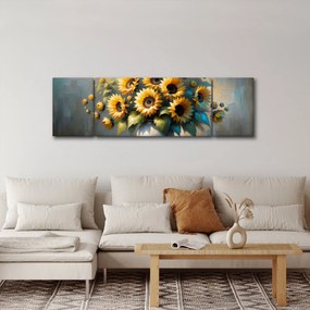 Obraz – Wazon ze słonecznikami (170x50 cm)