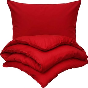 Kvalitex Pościel bawełniana czerwona, 220 x 200 cm, 2 szt. 70 x 90 cm, 220 x 200 cm, 2 szt. 70 x 90 cm