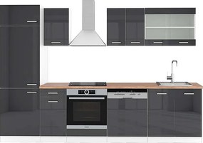 Aneks kuchenny antracytowy wysoki połysk/biały 300x60x81.6 r-line