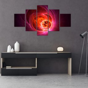 Nowoczesny obraz różowej abstrakcji (125x70 cm)