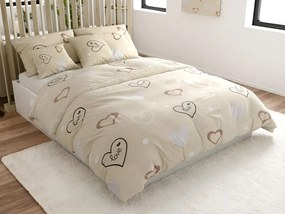 PrzytulneMieszkanie.pl PrzytulneMieszkanie.pl Bawełniana pościel DEAMON POLY beżowa Rozmiar pościeli: 2 szt 70 x 90 cm | 200 x 220 cm