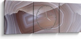 Obraz - Marmurowy agat (z zegarem) (90x30 cm)
