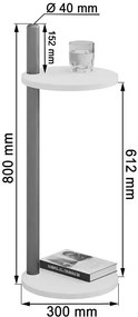 Stolik minimalistyczny pomocniczy beton + biały  N2-T86