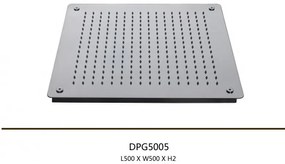 Deszczownica sufitowa XXL ze stali nierdzewnej DPG5005Super płaski - 50 x 50 cm - Montaż sufitowy