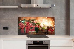 Panel szklany do Kuchni Prezenty w Blasku Choinki