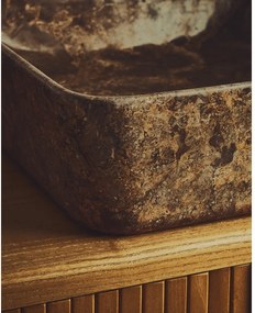 Szara kamienna umywalka 40x40 cm Darnen – Kave Home