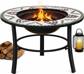 Okrągłe zielone dekoracyjne palenisko ogrodowe P7-L63