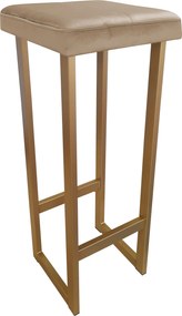 Hoker ALEX krzesło barowe tkanina Welur podstawa metalowa : Kolor Stelaża - Złoty, Kolor tkaniny - VELVET - MG06, Wysokość - 90 cm