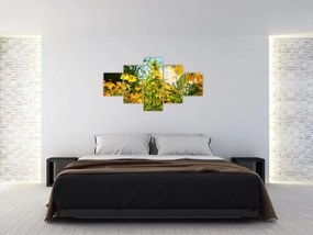 Obraz żółtych kwiatów (125x70 cm)