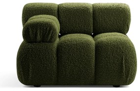Zielony moduł sofy z materiału bouclé (lewostronny) Bellis – Micadoni Home