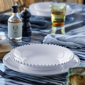 Biały głęboki talerz kamionkowy Costa Nova Pearl, ⌀ 24 cm