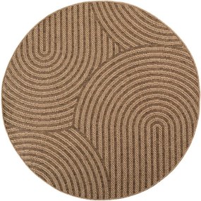 Brązowy okrągły dywan odpowiedni na zewnątrz ø 80 cm Timber 1401 – Ayyildiz Carpets