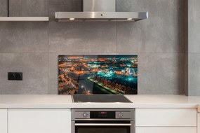 Panel szklany do Kuchni Nocna Panorama nad Motławą