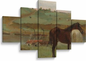 Obraz - Edgar Degas, Horses in a Meadow, reprodukcje (125x70 cm)