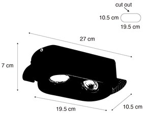 Zestaw 6 okrągłych reflektorów wpuszczanych białych GU10 50mm 2-punktowe - Hubs Oswietlenie wewnetrzne