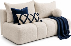 Beżowa nowoczesna sofa rozkładana boucle z pojemnikiem T3-W31