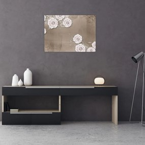 Obraz - Draperie z kwiatami (70x50 cm)