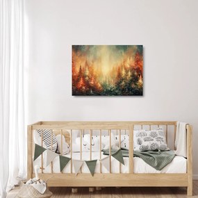 Obraz na szkle - Malowanie lasów (70x50 cm)