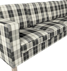 Pokrowiec na sofę narożną lewostronną Karlanda kolor czarny tkanina strukturalna, wzorzysta