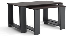 Stoliki kawowe ZESTAW STOLIKÓW 90+65cm MORI Antracyt/Wenge