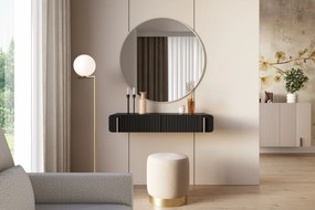 Toaletka Malmi 100 cm wisząca z szufladami - czarny mat / złoty