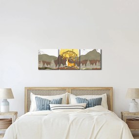 Obraz jelenia (z zegarem) (90x30 cm)