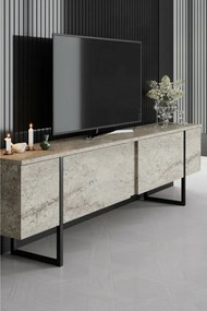 Stolik pod telewizor Luxe Travertine and Black